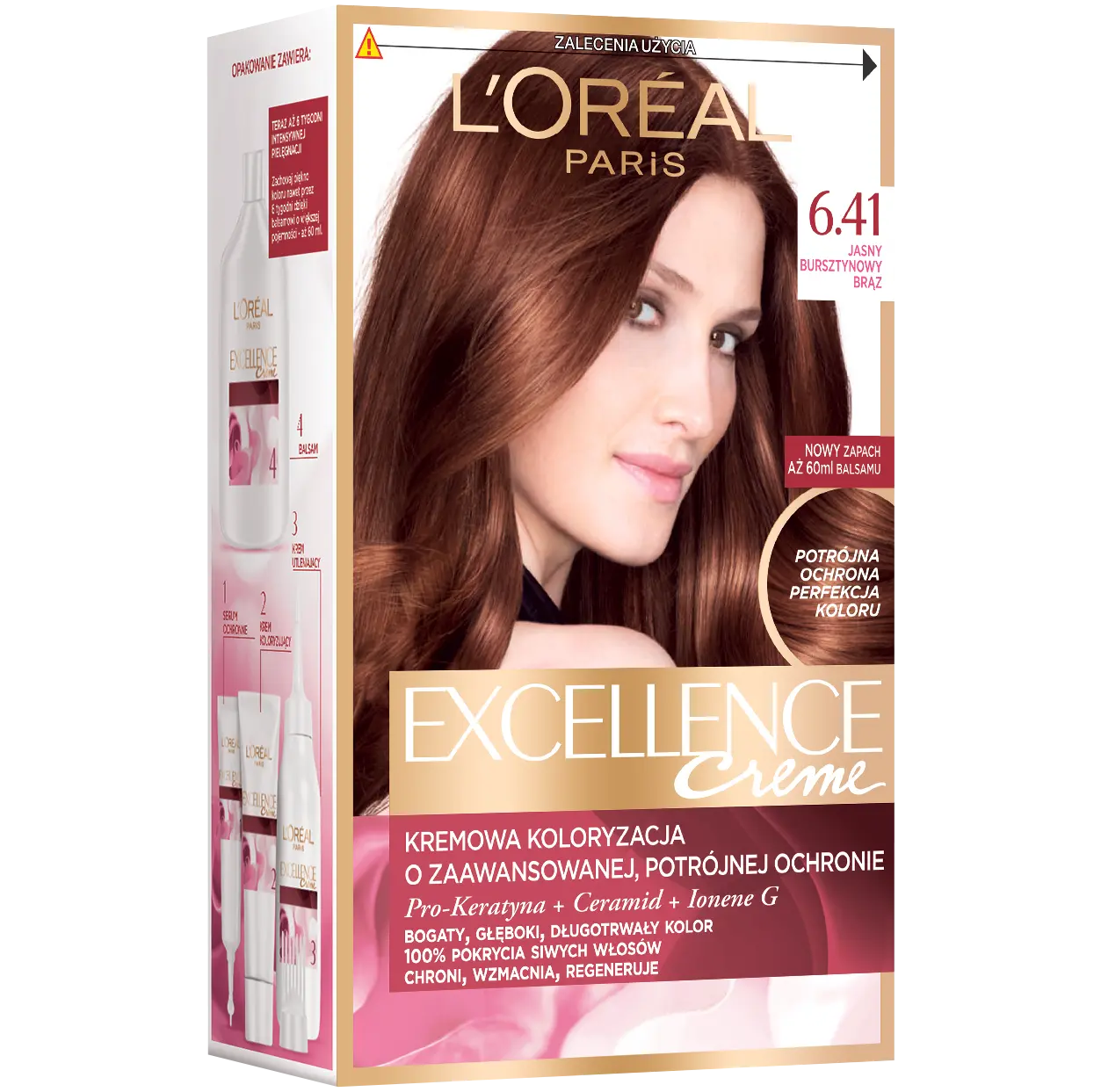 

L'Oréal Paris Excellence Creme краска для волос 6.41 светло-янтарный шатен, 1 упаковка