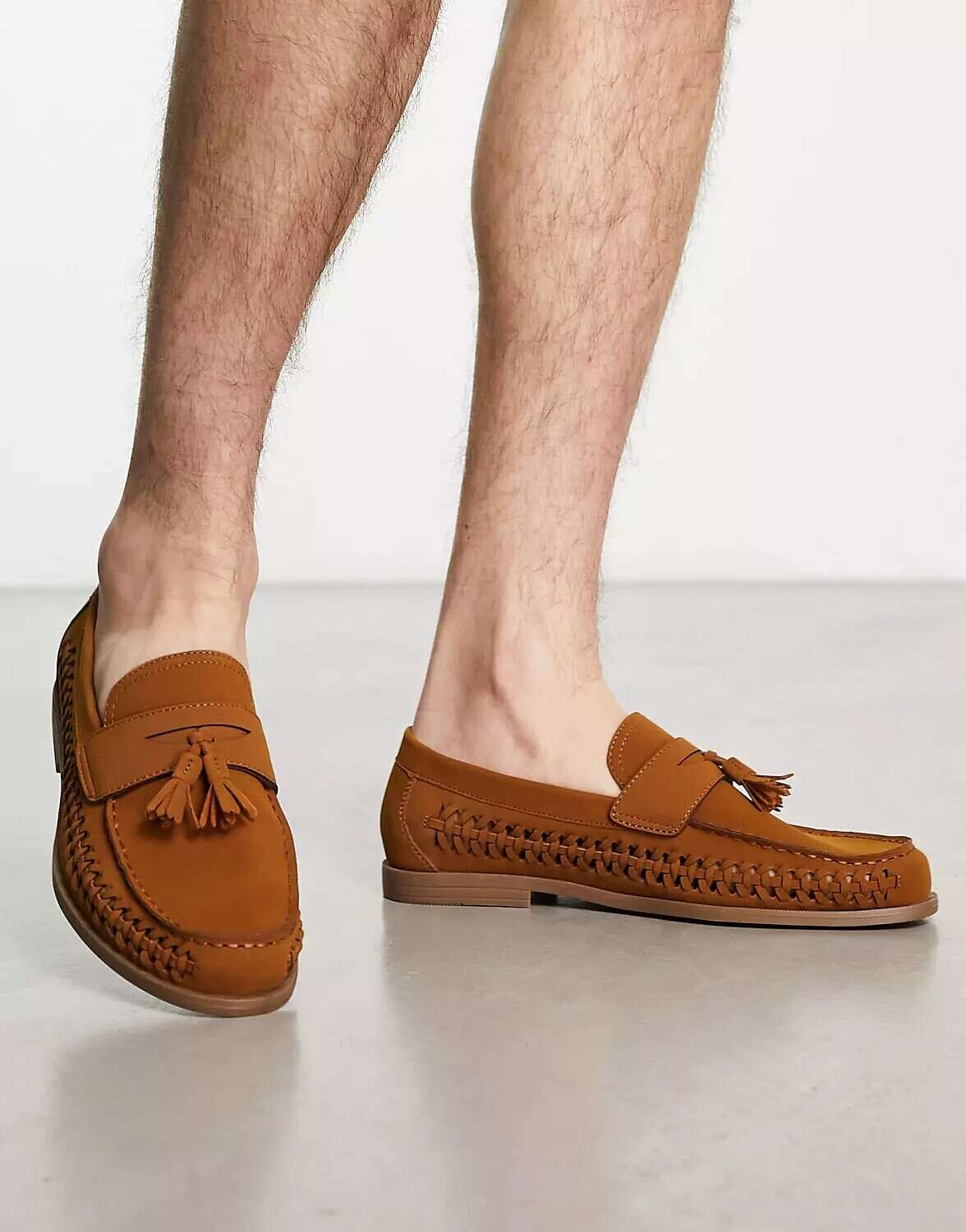 

Синие тканые лоферы schuh Reign с кисточками, Синий