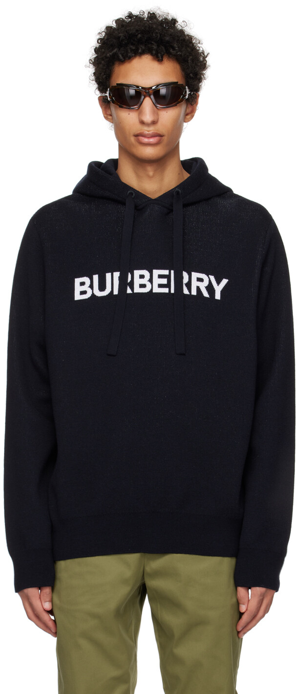 

Худи оверсайз темно-синего цвета Burberry, Синий