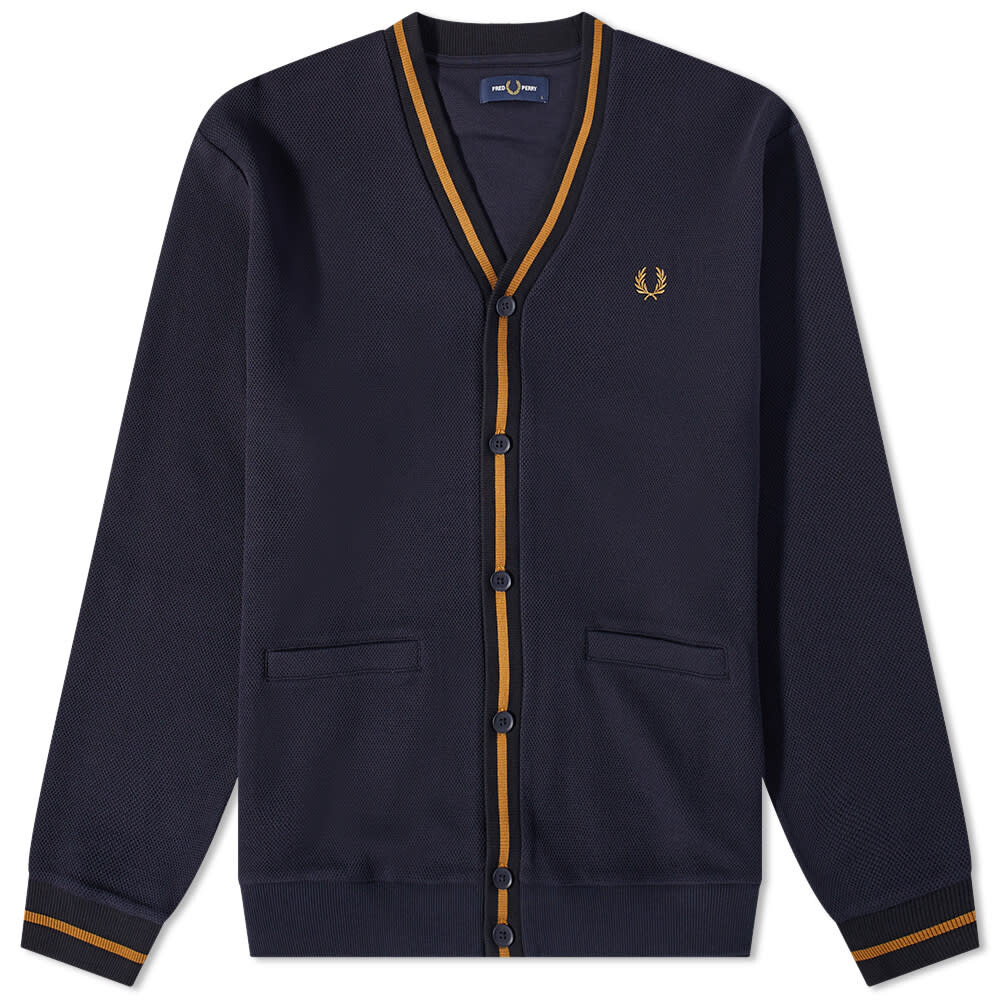 

Джемпер Fred Perry Tipped Pique Texture Cardigan, Черный
