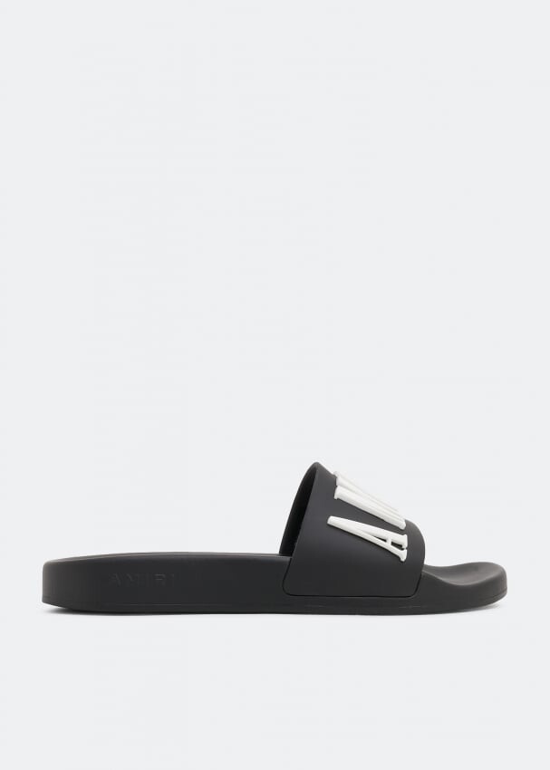 

Шлепанцы AMIRI Logo pool slides , черный