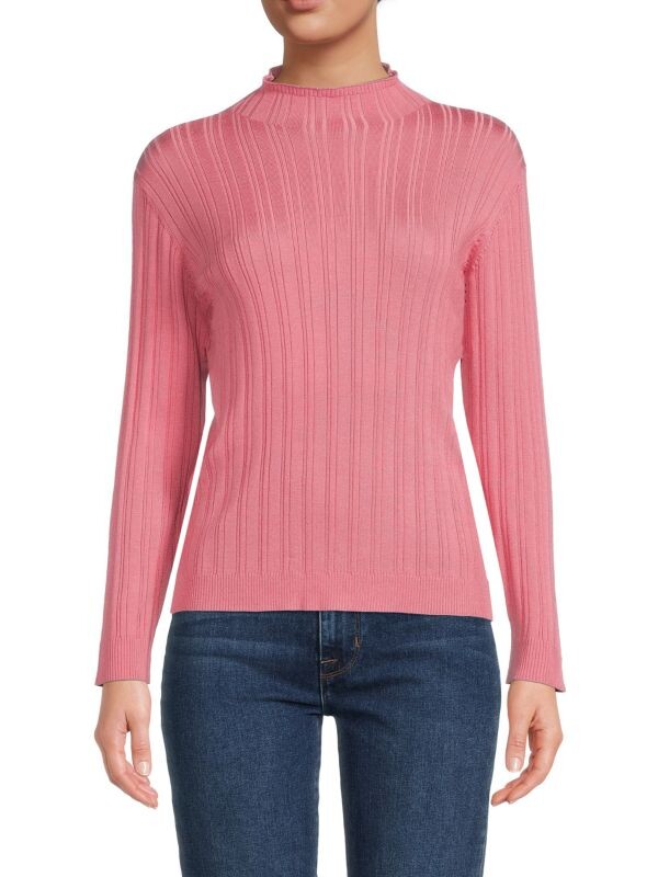 

Приталенный свитер в рубчик Saks Fifth Avenue Muted rose