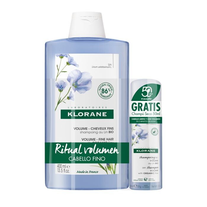 

Шампунь Champú al Lino Bio Klorane, 400 ml + Champú seco 50 ml