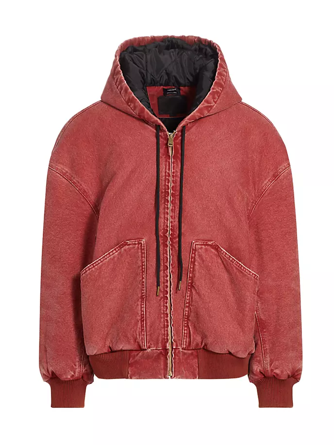 

Свободная куртка с капюшоном для спецодежды R13, цвет heavy pink garment dye canvas