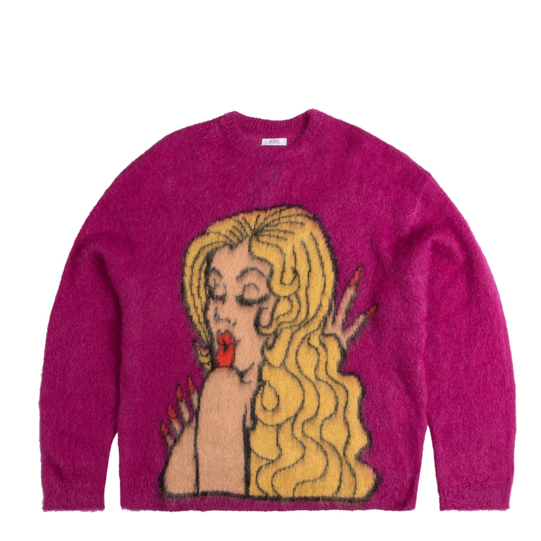 цена Свитер Erl Kiss Mohair Intarsia Sweater ERL, цвет fuscia