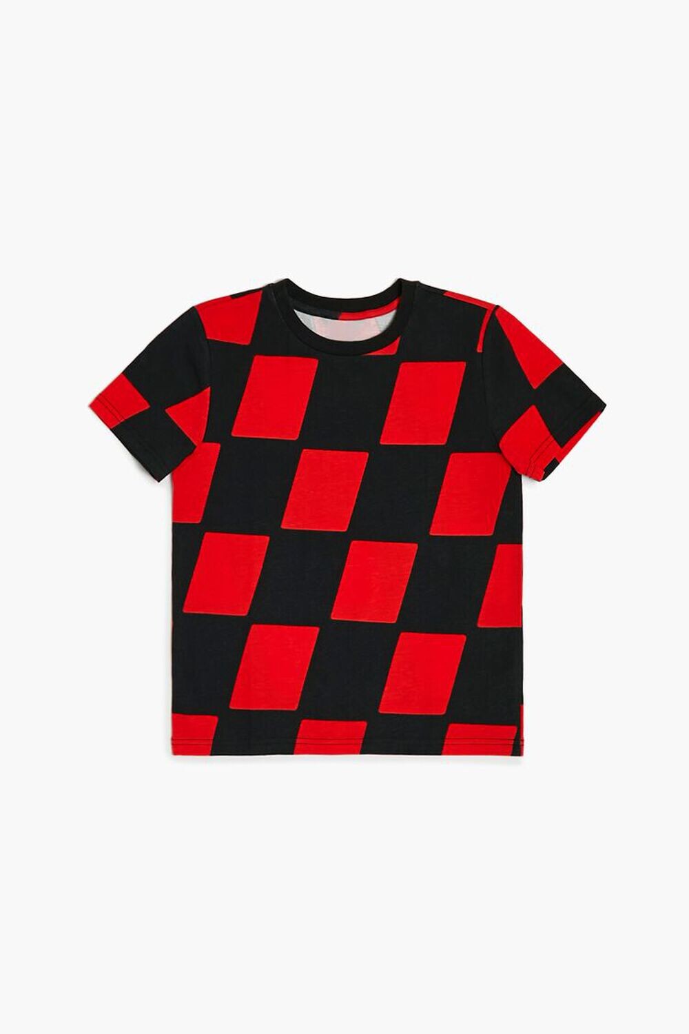

Детская клетчатая футболка с круглым вырезом Forever 21, красный