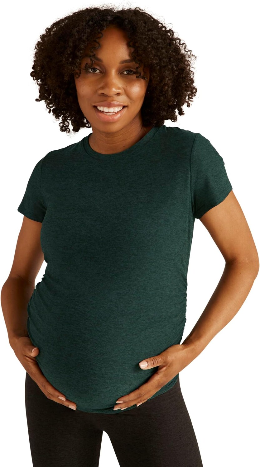 

Легкая футболка Spacedye для беременных с низким низом Beyond Yoga, цвет Midnight Green Heather