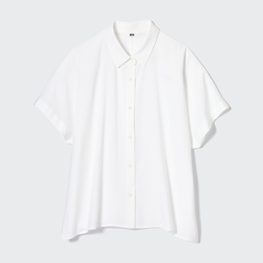 

Рубашка Uniqlo повседневная с короткими рукавами, белый
