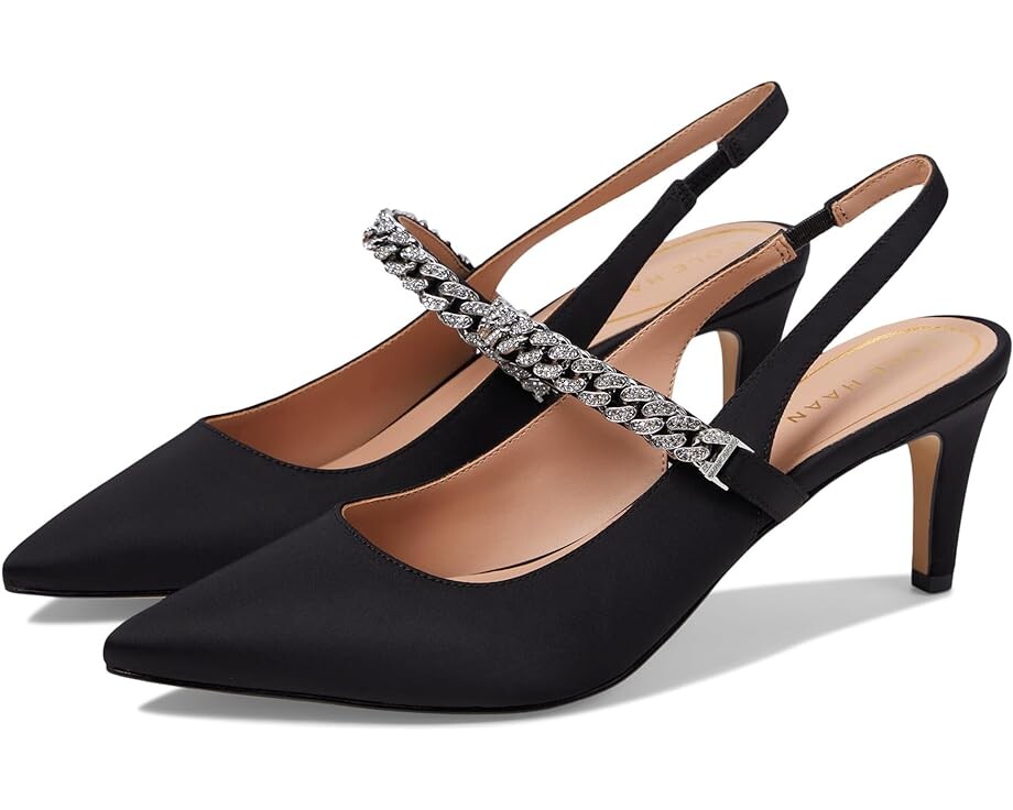 

Балетки Cole Haan Vandam Slingback Jewel Pump 65 mm, цвет Black Satin