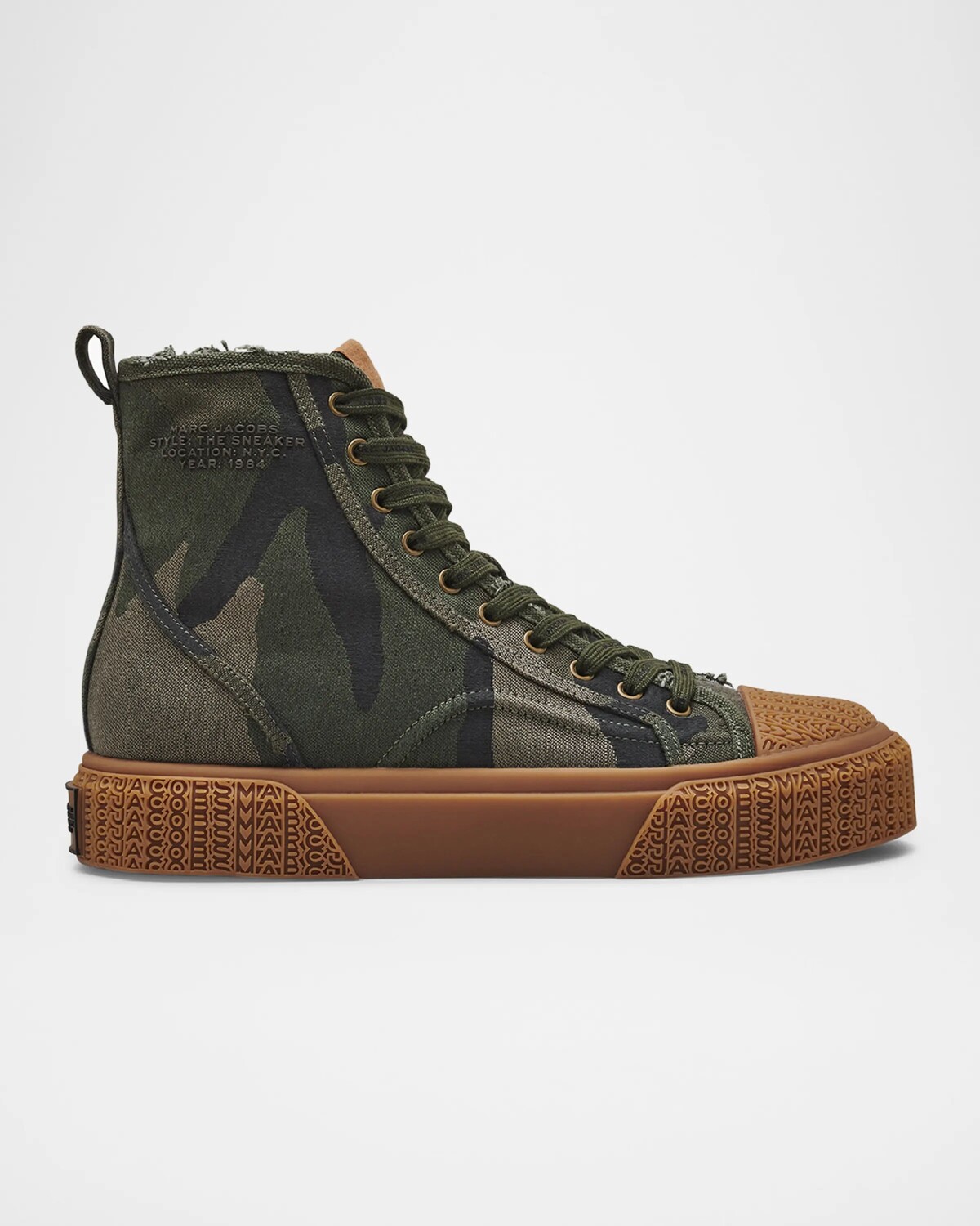 

Высокие кеды из парусины с камуфляжным принтом Marc Jacobs, цвет Camo Multi