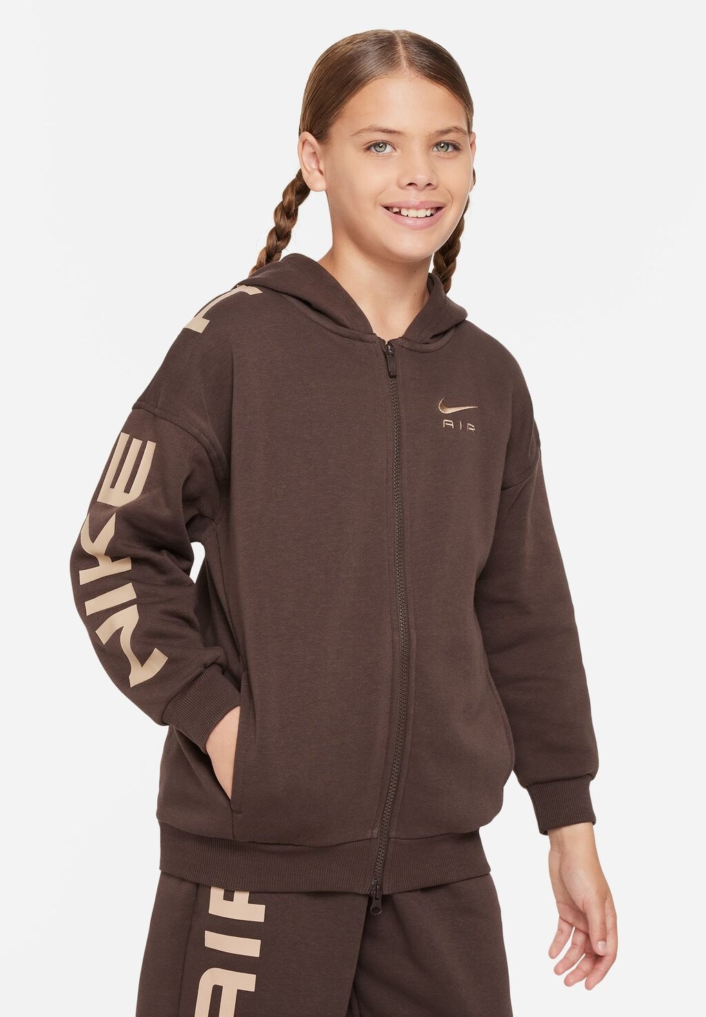 

Толстовка на молнии Club Air Nike, цвет baroque brown/(hemp)