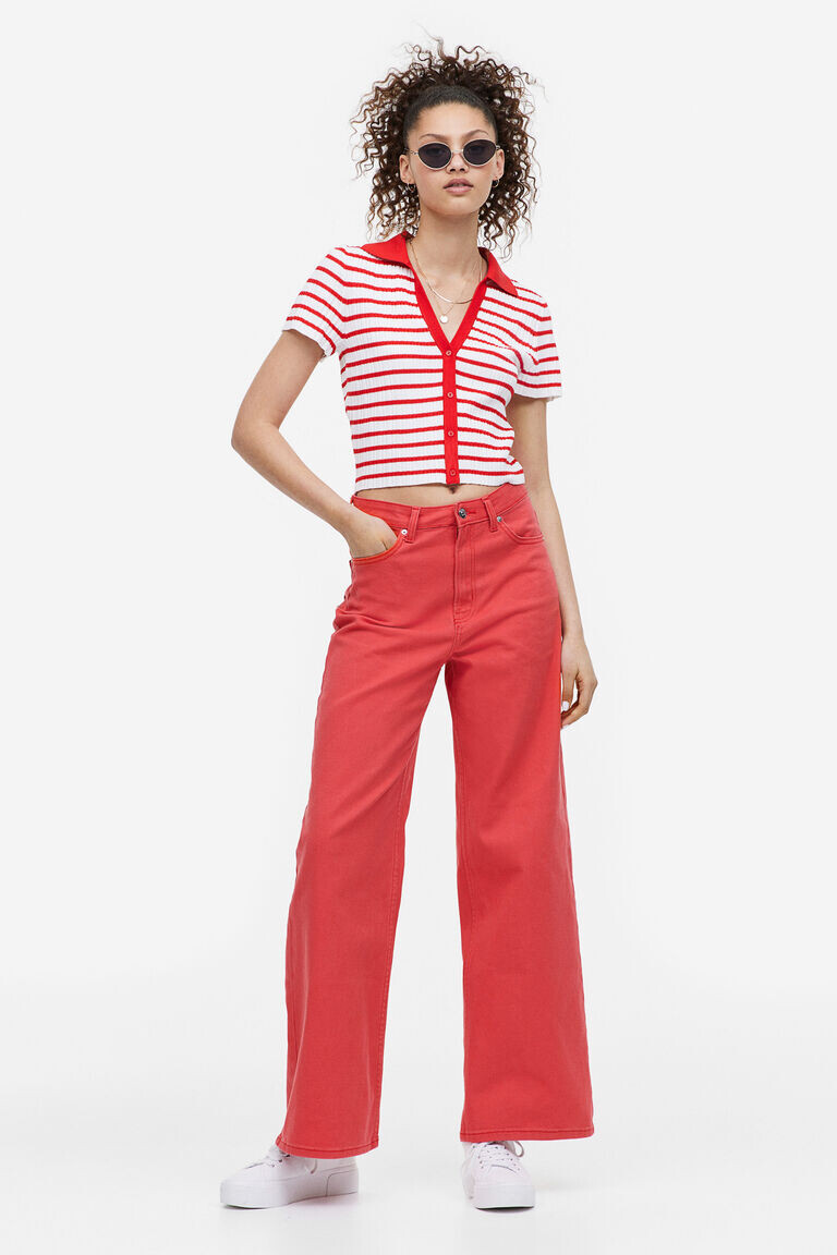 

Широкие брюки из твила H&M, красный
