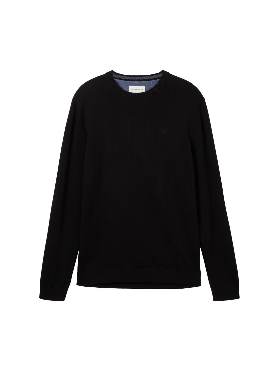 Пуловер Tom Tailor BASIC CREWNECK, черный