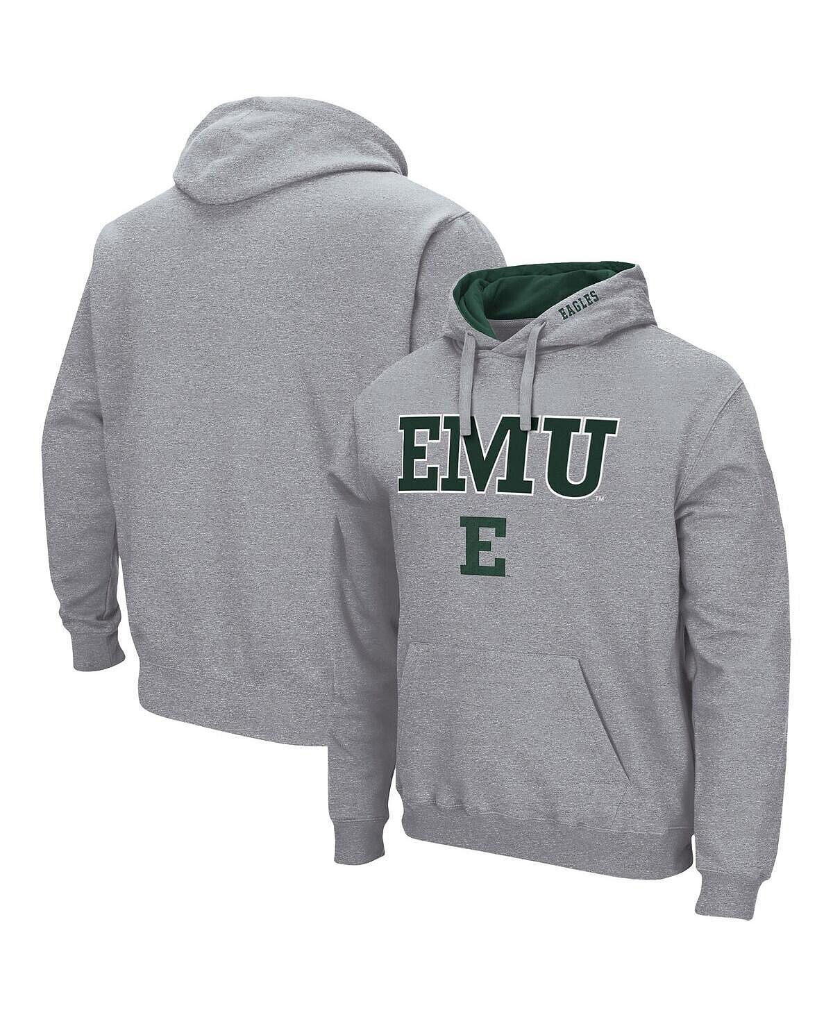 

Мужская толстовка с капюшоном из меланжевого серого цвета eastern michigan eagles arch logo 3.0 Colosseum, мульти