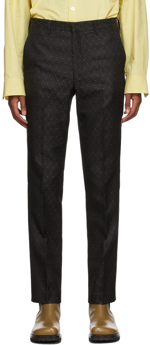 

Черные жаккардовые брюки Dries Van Noten