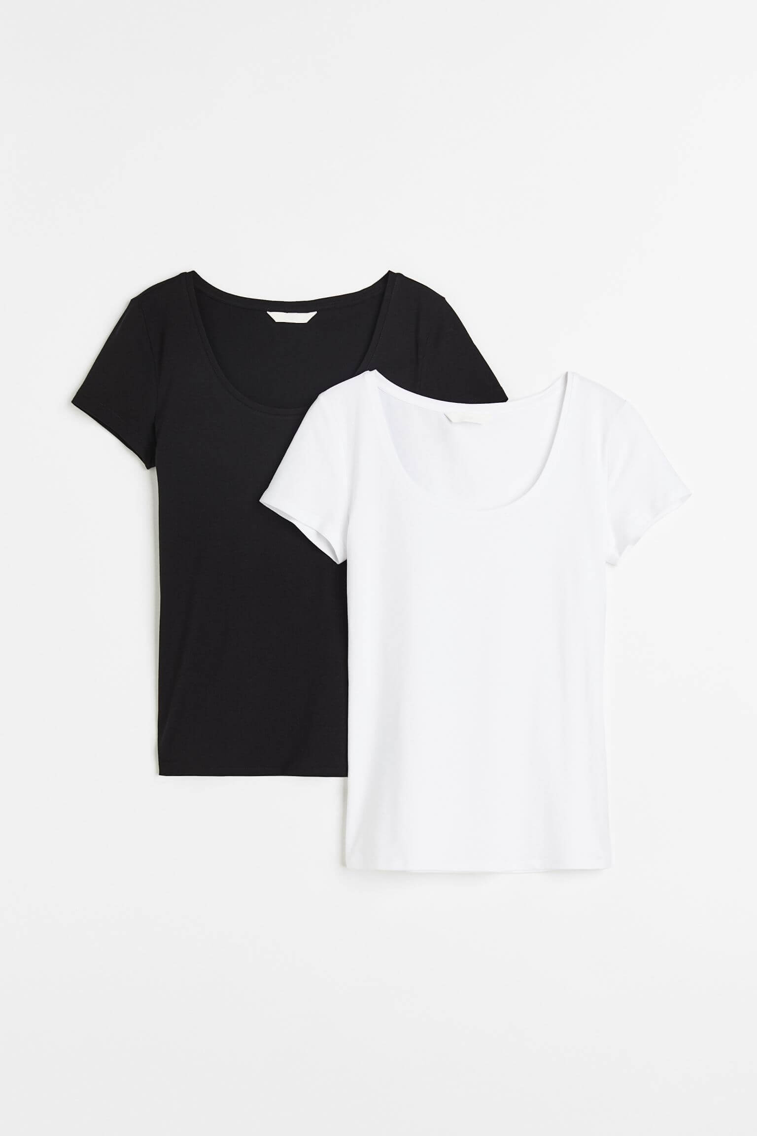 Комплект футболок H&M Jersey, черный/белый