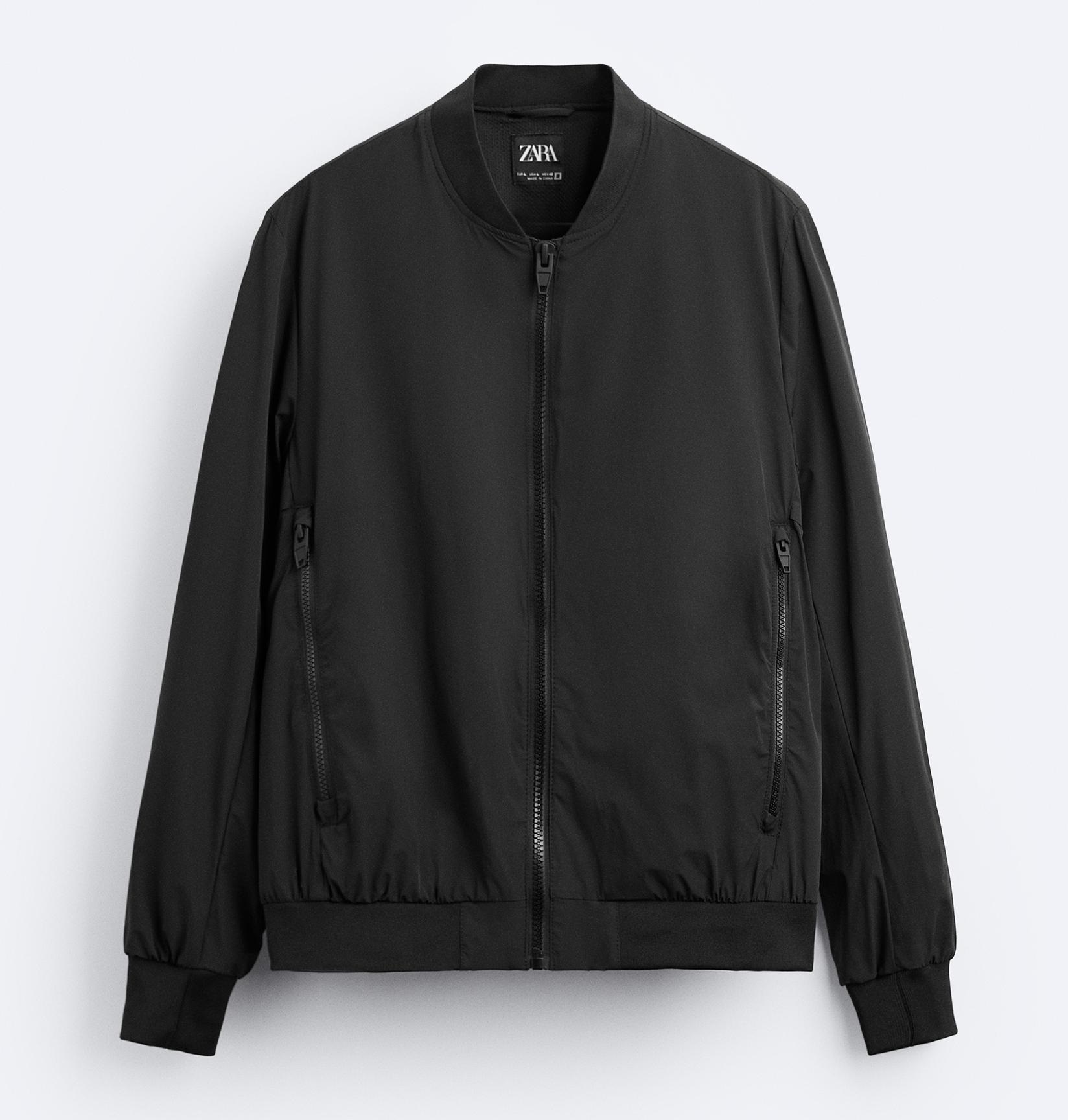 Куртка-бомбер Zara Quilted, черный куртка бомбер zara contrast черный