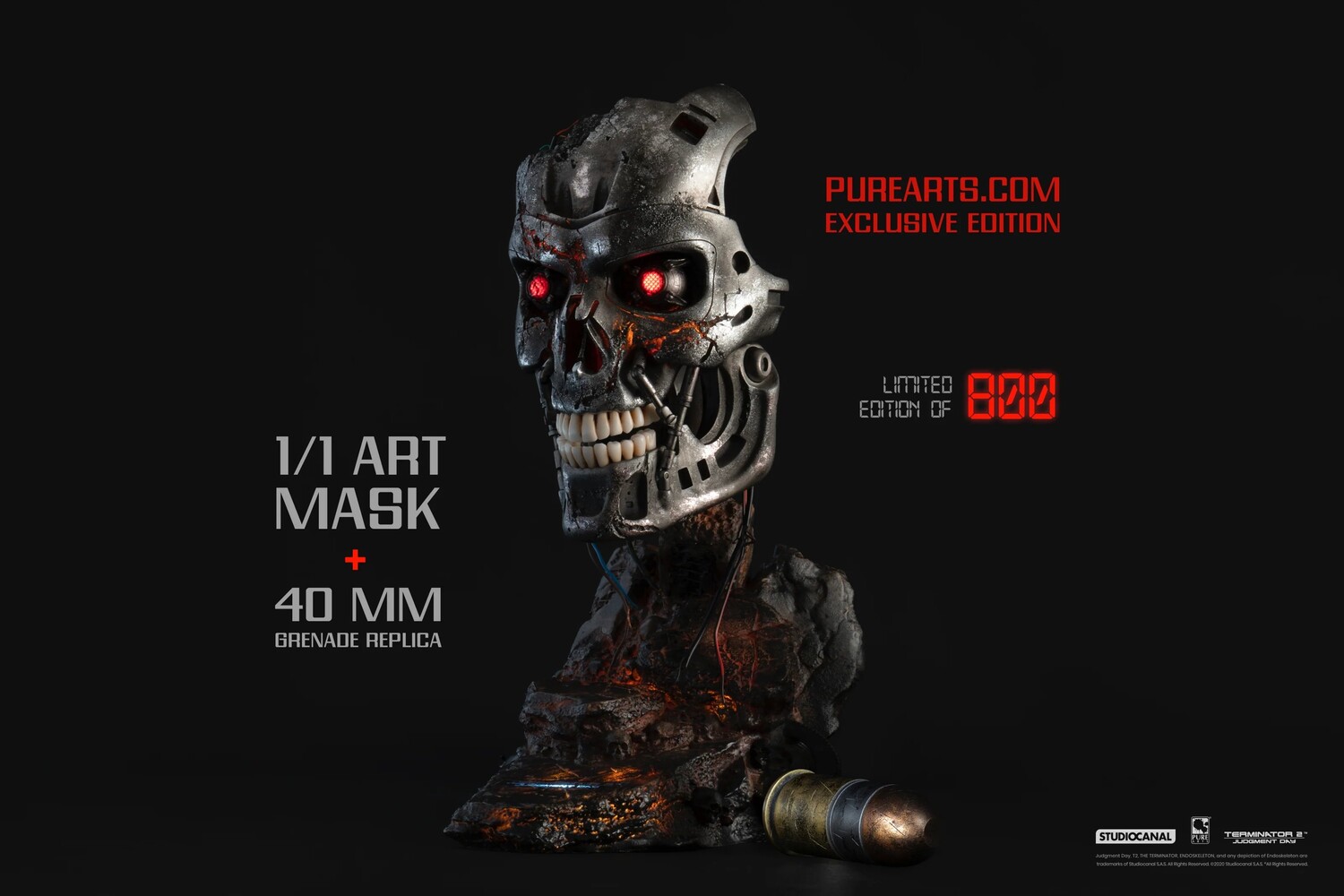 

Бюст PureArts Terminator 2 Battle Damaged T-800 1:1 (Exclusive Edition), 46 см