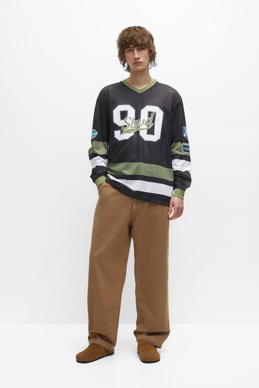 

Брюки с контрастными швами Pull&Bear, песочный