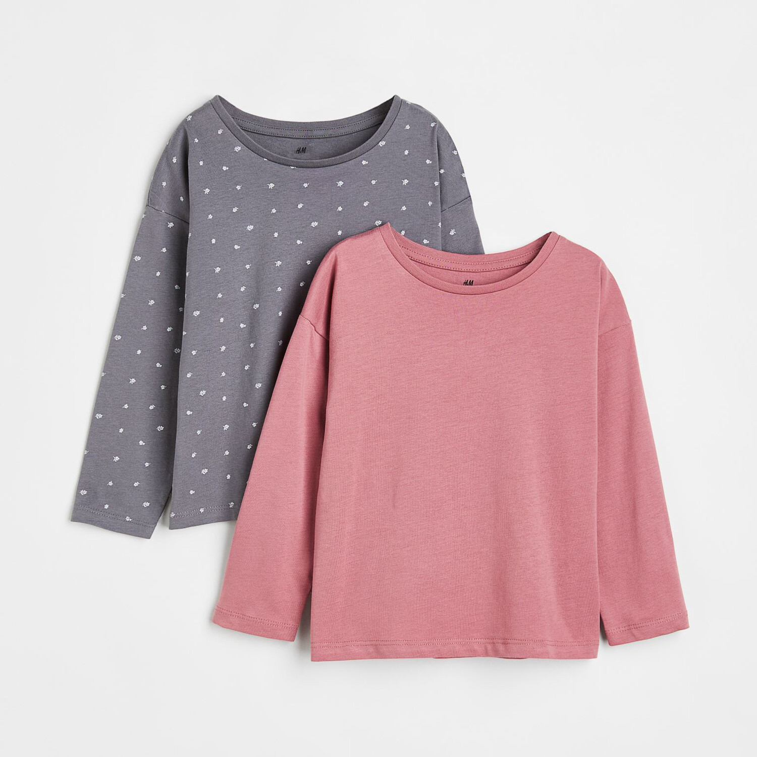 

Комплект из 2 топов H&M Basics Small flowers, розовый