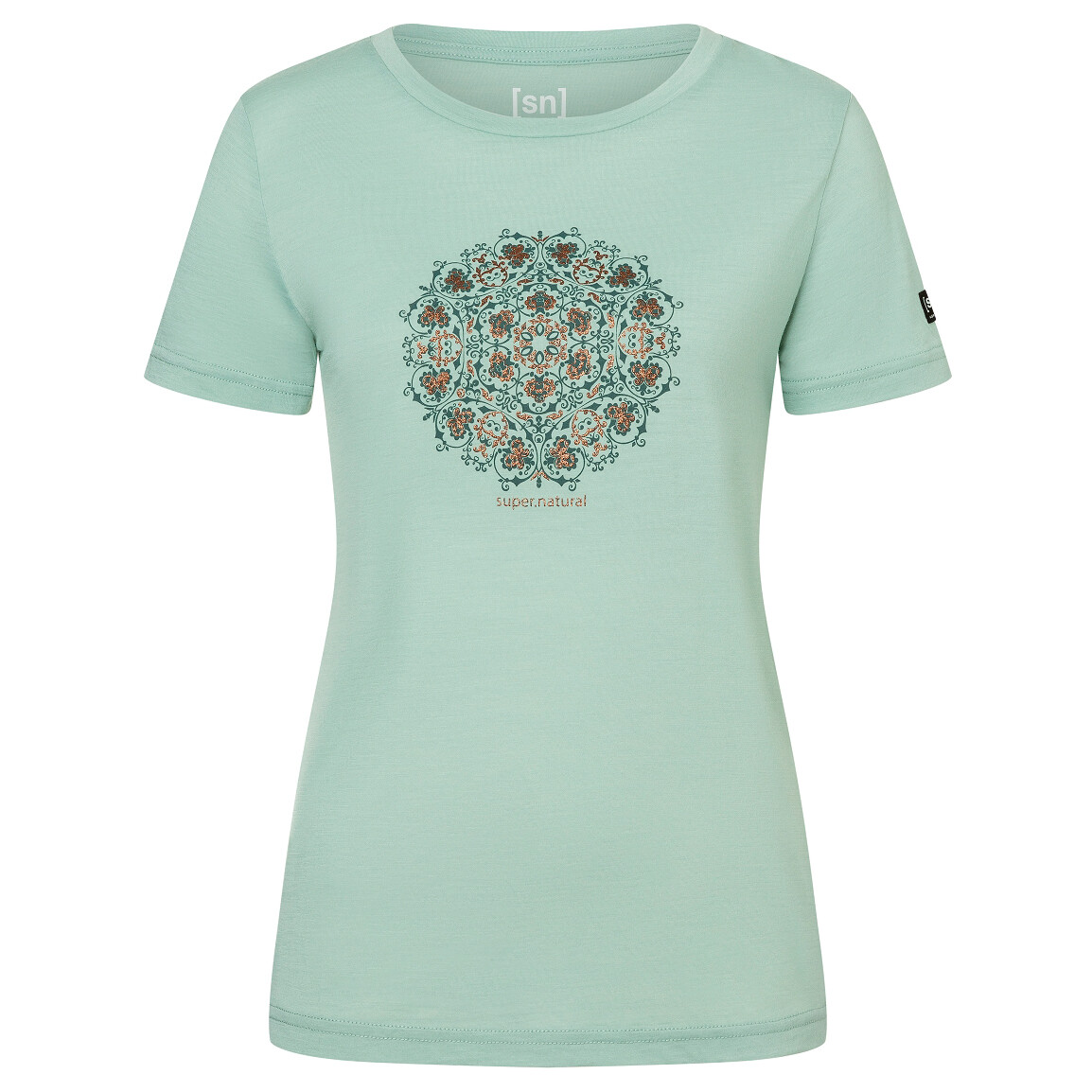 

Рубашка из мериноса Super.Natural Ornament Tee, цвет Light Jade/Copper/Balsam Green
