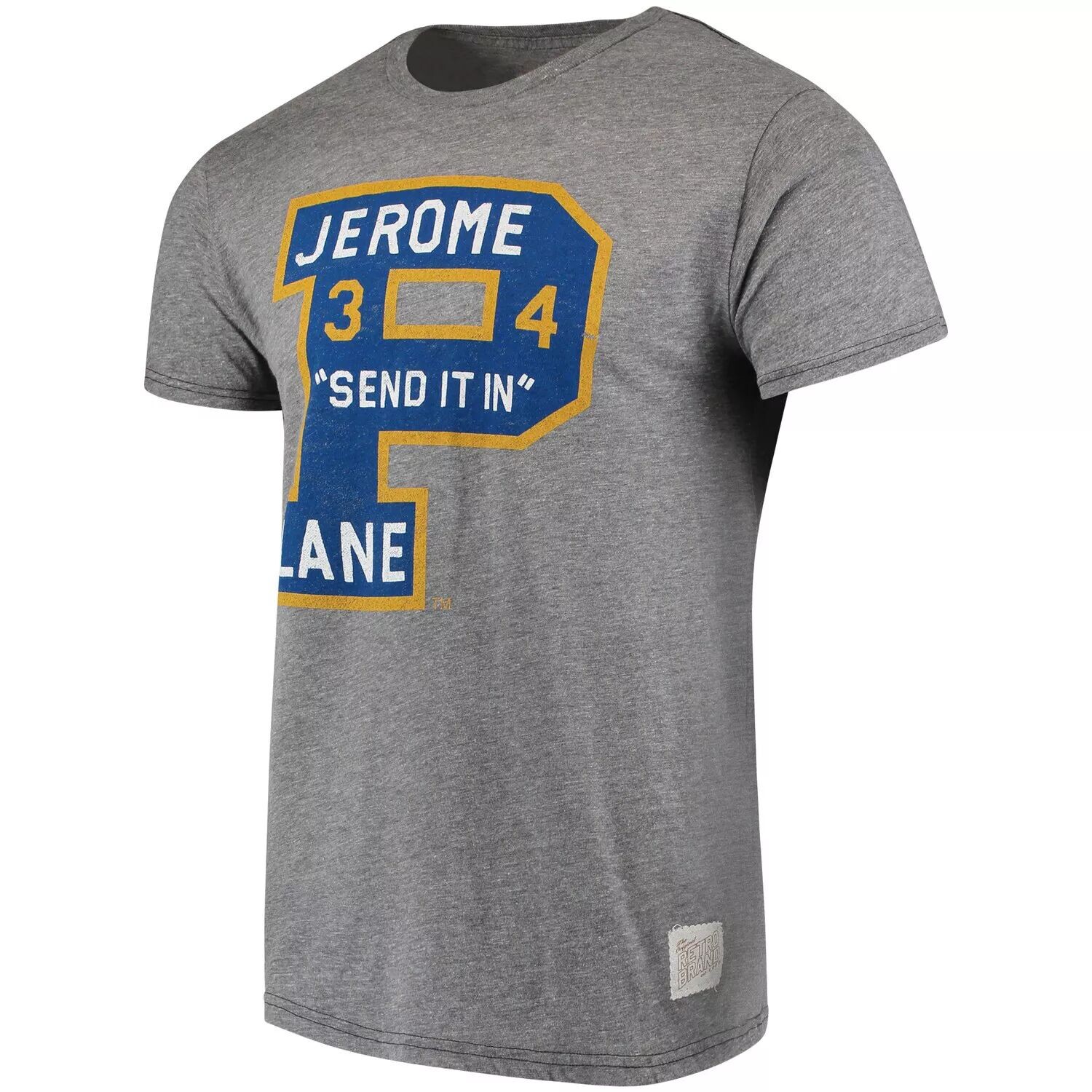 

Мужская оригинальная ретро-брендовая футболка Jerome Lane Heathered Grey Pitt Panthers Accolade