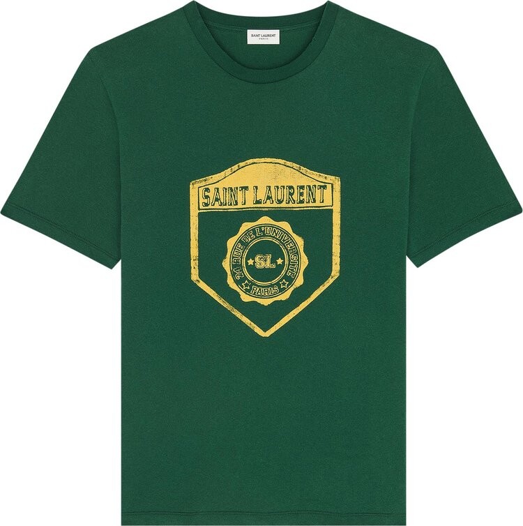 

Футболка Saint Laurent T-Shirt 'Vert/Jaune', зеленый