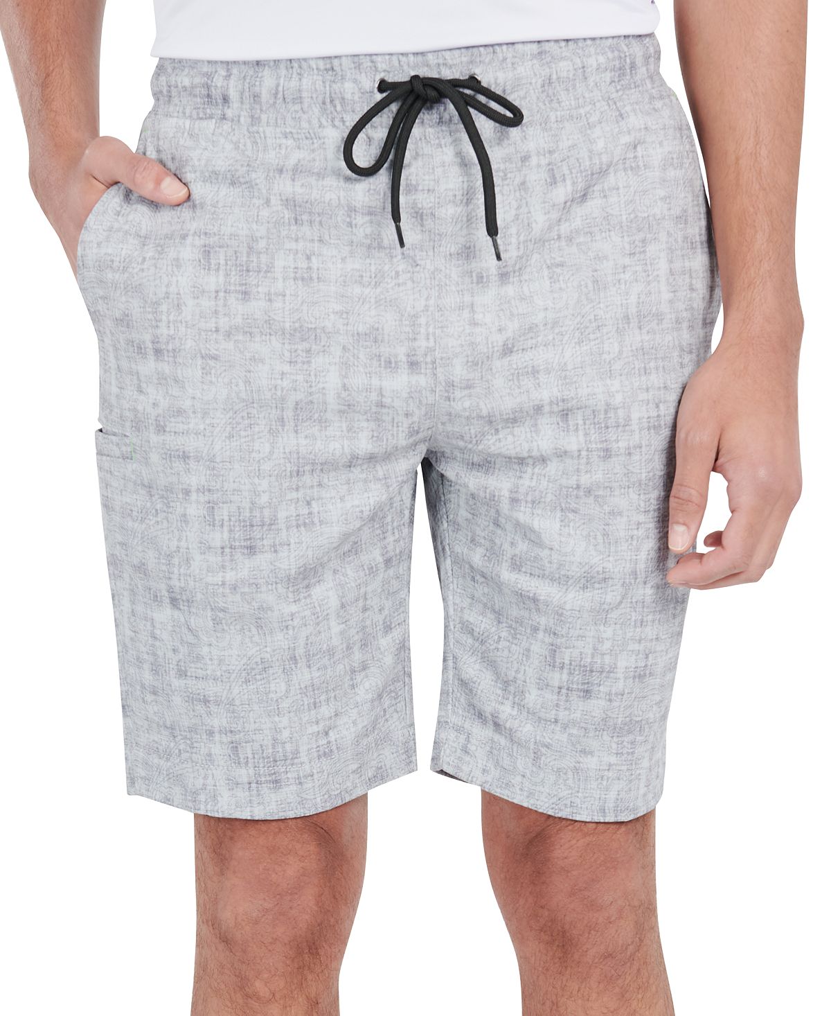 цена Мужские эластичные шорты с принтом пейсли и кулиской Society of Threads, серый
