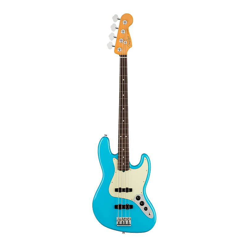 4-струнная бас-гитара Fender American Professional II Jazz Bass с накладкой из палисандра (для правой руки, синий Майами) Fender American Professional II Jazz Bass 4-String Guitar (Miami Blue) фото