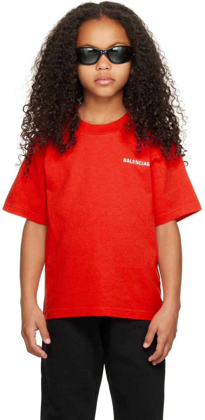 

Детская красная винтажная футболка Balenciaga Kids
