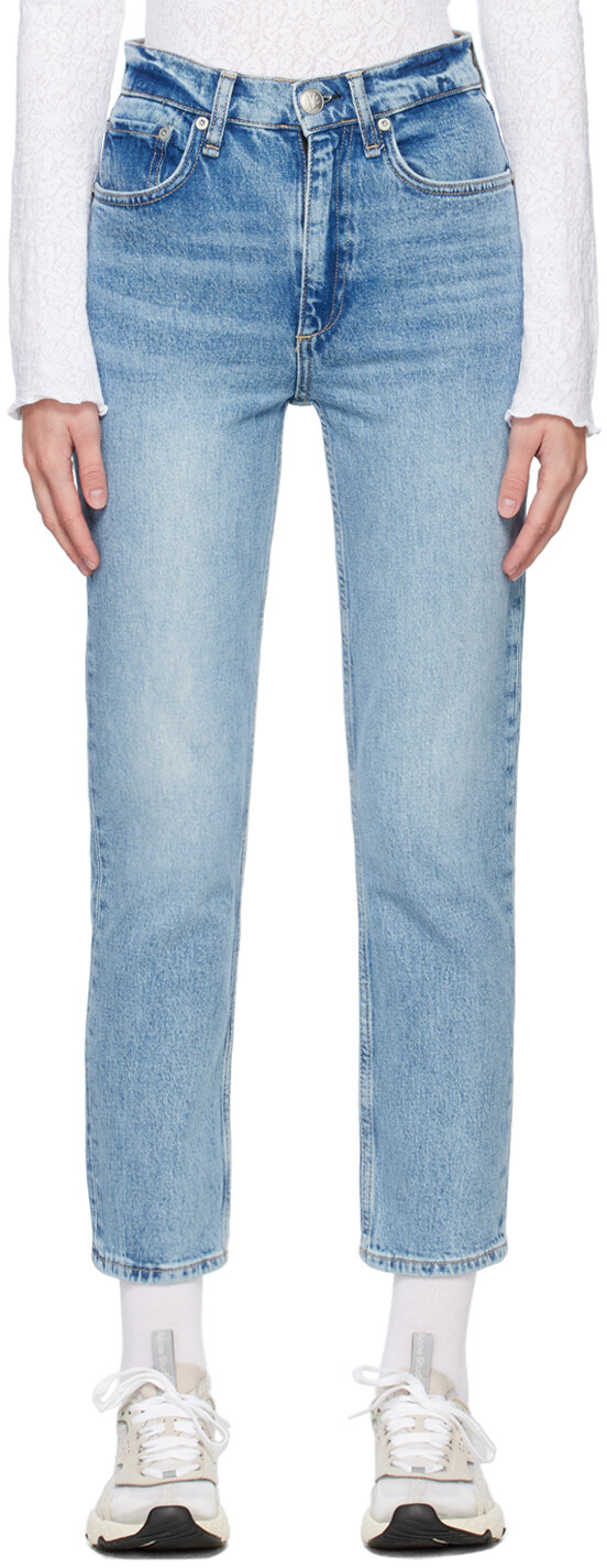 

Синие зауженные прямые джинсы Wren rag & bone