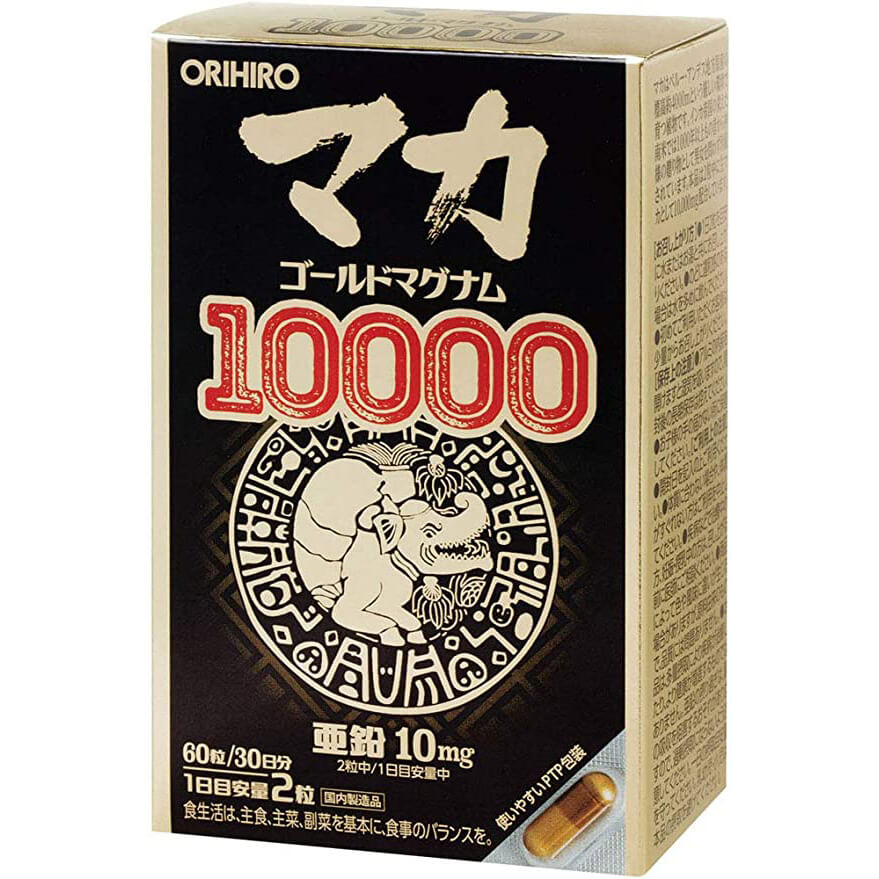 Мака и цинк Maca Gold Magnum 10000 Orihiro, 60 таблеток пищевая добавка irwin naturals magnum maca male performance 84 жидкие капсулы