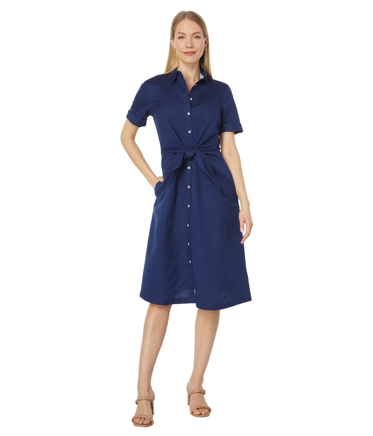 

Платье Vineyard Vines, Tie-Front Linen Dress