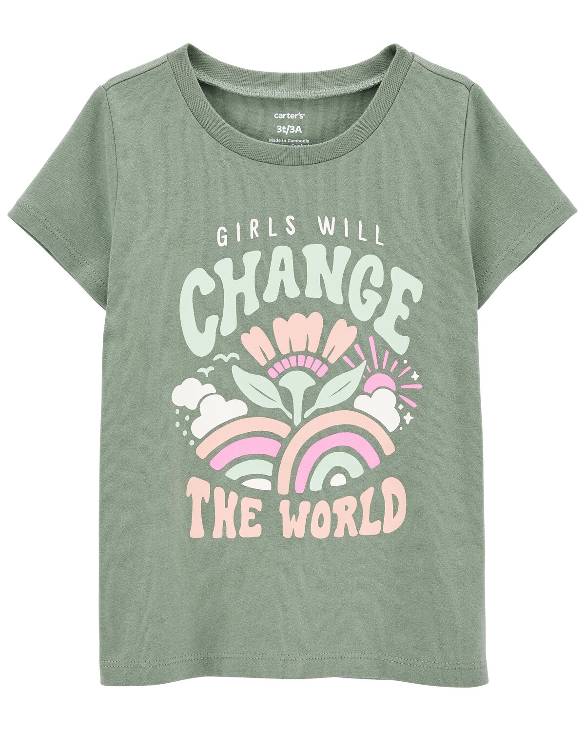 

Футболка из джерси Kid Girls Will Change The World Carter's, зеленый