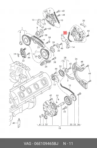 Цепь ГРМ L VAG 06E109465BJ клапан эл рег фаз грм для а м vag polo 20 tiguan 17 1 4tsi 1 6 startvolt арт svc1801