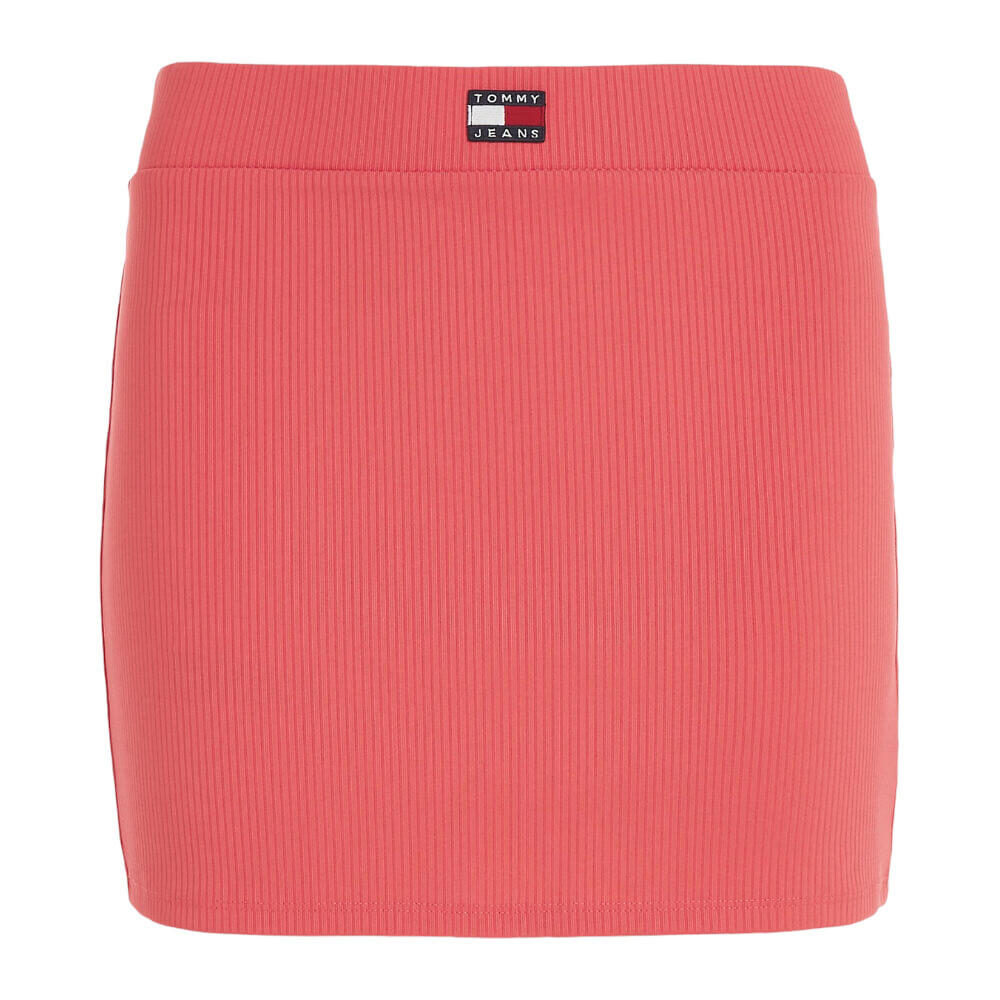 

Юбка Tommy Jeans by Tommy Hilfiger Ribbed Badge Mini, розовый