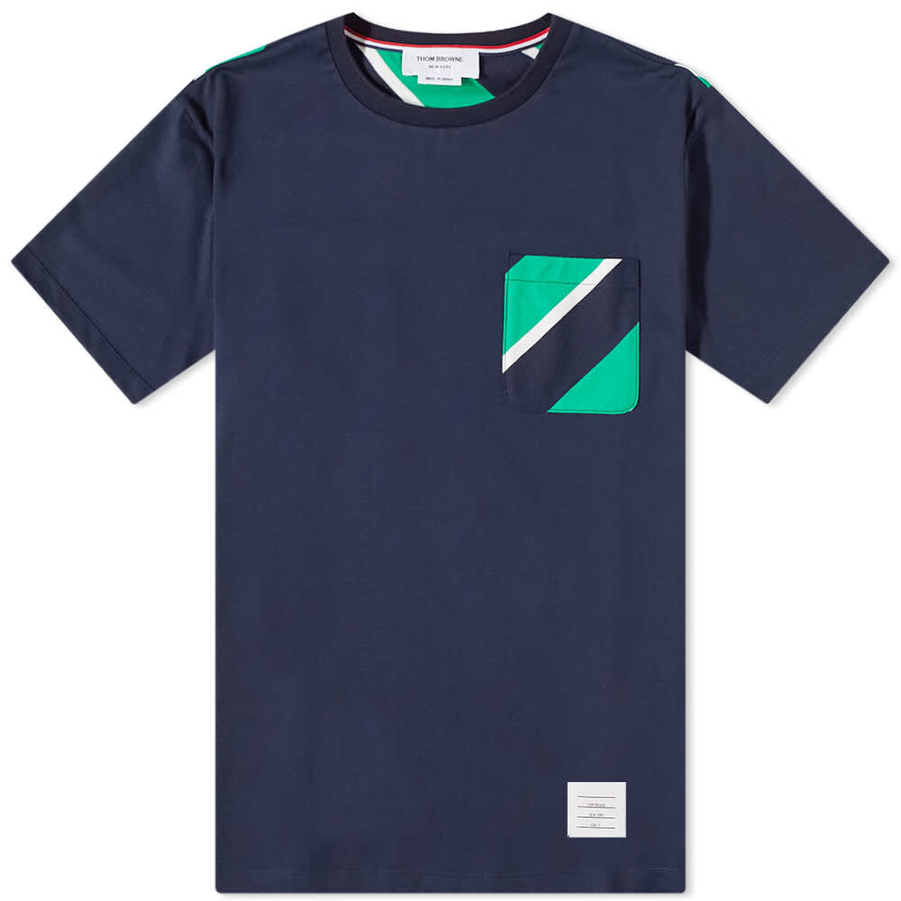 

Футболка Thom Browne Tie Stripe Pocket Tee