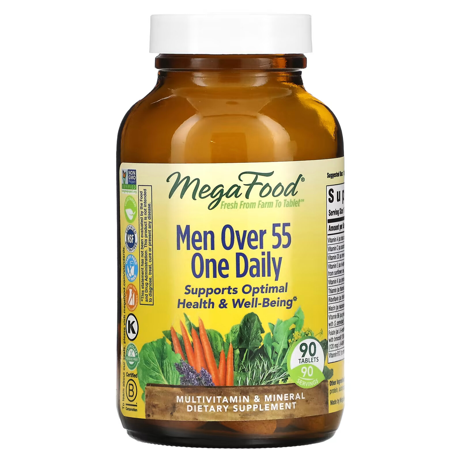 MegaFood, One Daily, добавка для мужчин старше 55 лет, 90 таблеток megafood one daily добавка для мужчин старше 55 лет 60 таблеток