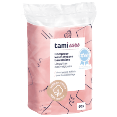 Tami Care хлопковые косметические компрессы для снятия макияжа, 60 шт./1 уп.