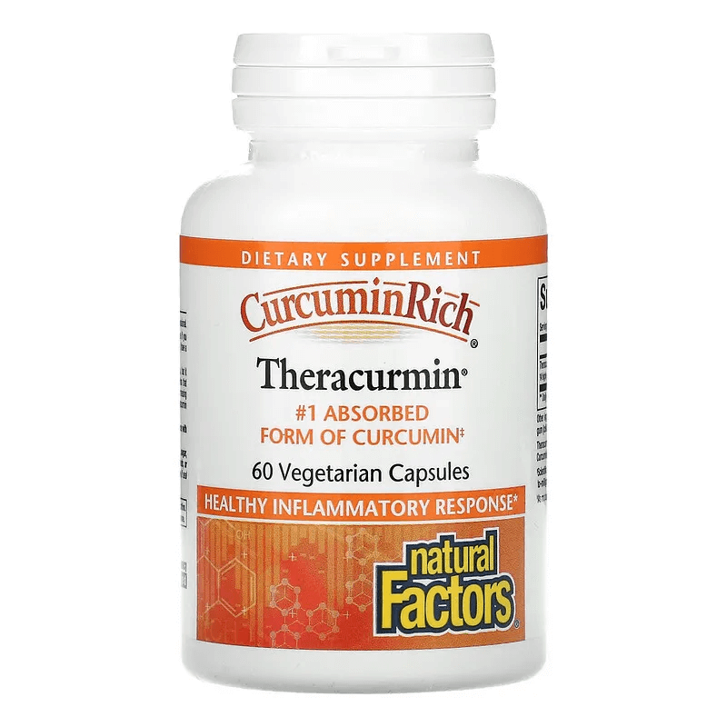 natural factors теракурмин двойная сила действия 30 вегетарианских капсул Куркумин и теракурмин 60 капсул, Natural Factors