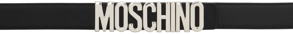 

Черный ремень из телячьей кожи Moschino