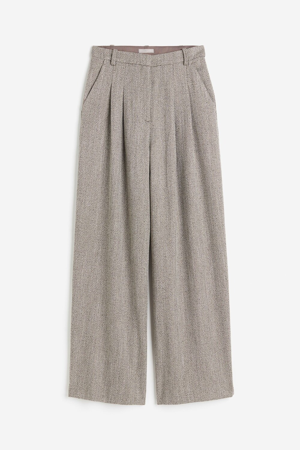 

Брюки H&M Wide-leg, серо-бежевый