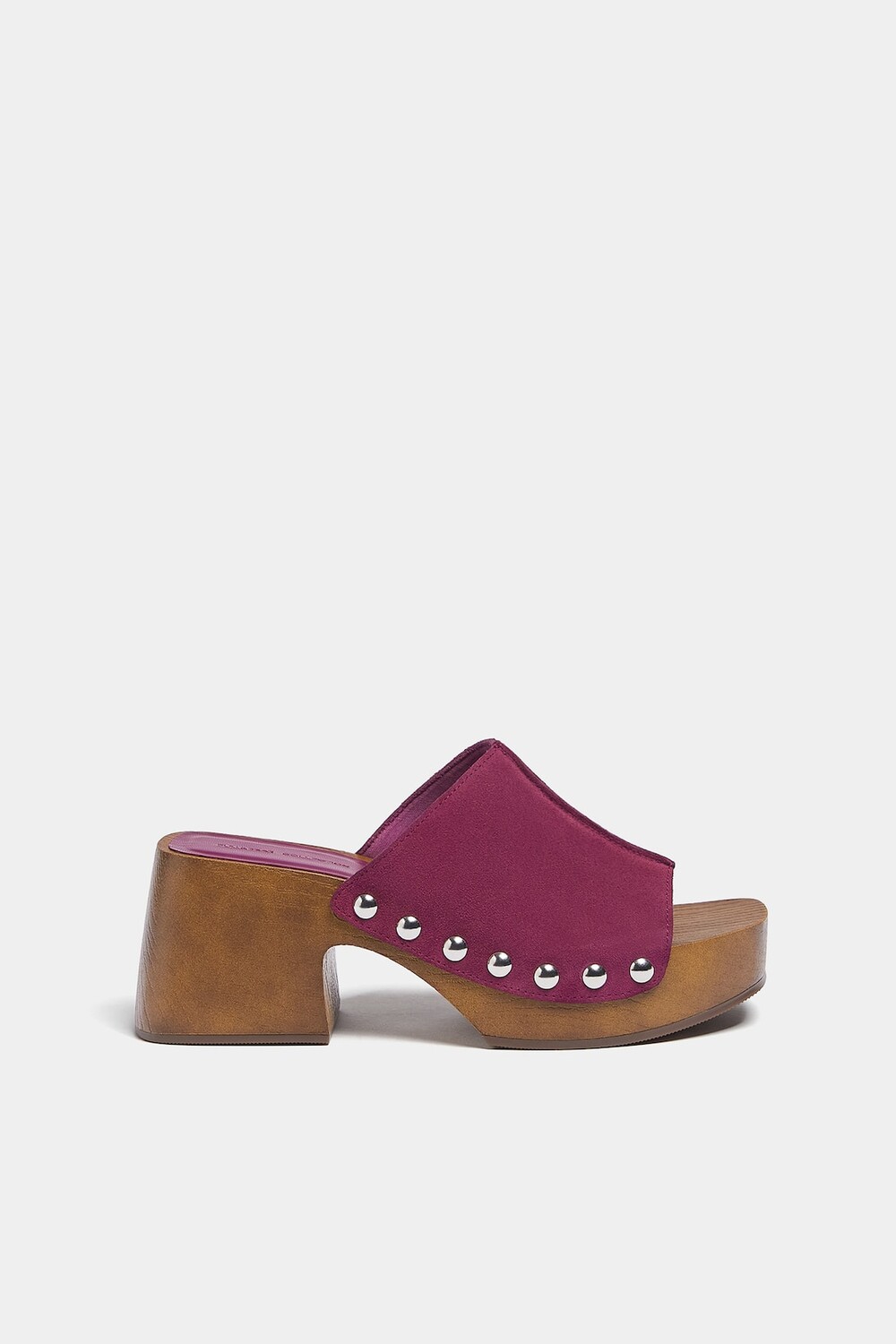 

Боссоножки сабо Pull&Bear Wooden Wedges, бордовый