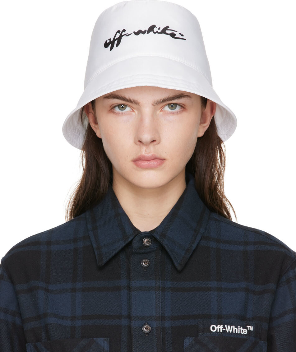 

Белая шляпа с логотипом Off-White