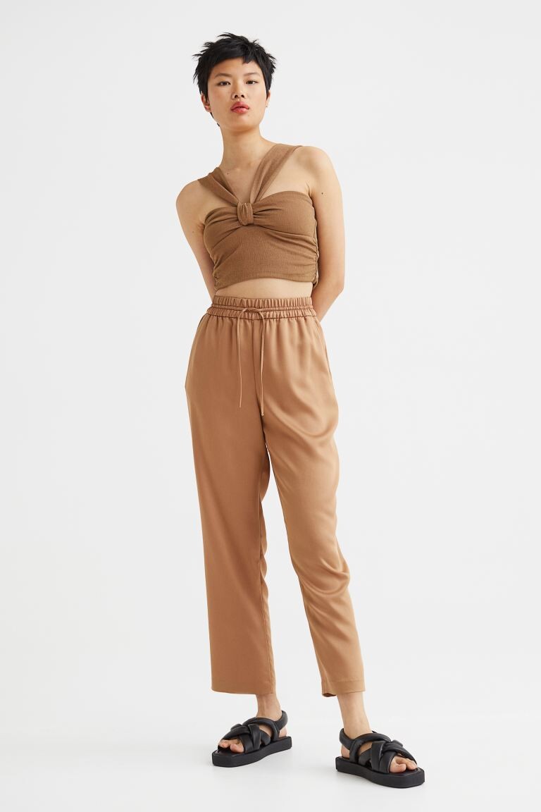 

Брюки без застежек H&M, темно-бежевый