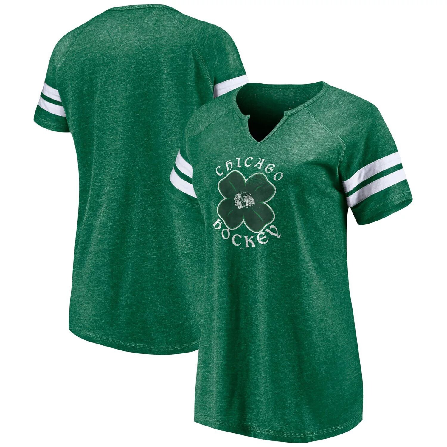 

Женская футболка Fanatics с логотипом Kelly Green/White Chicago Blackhawks St. Fanatics