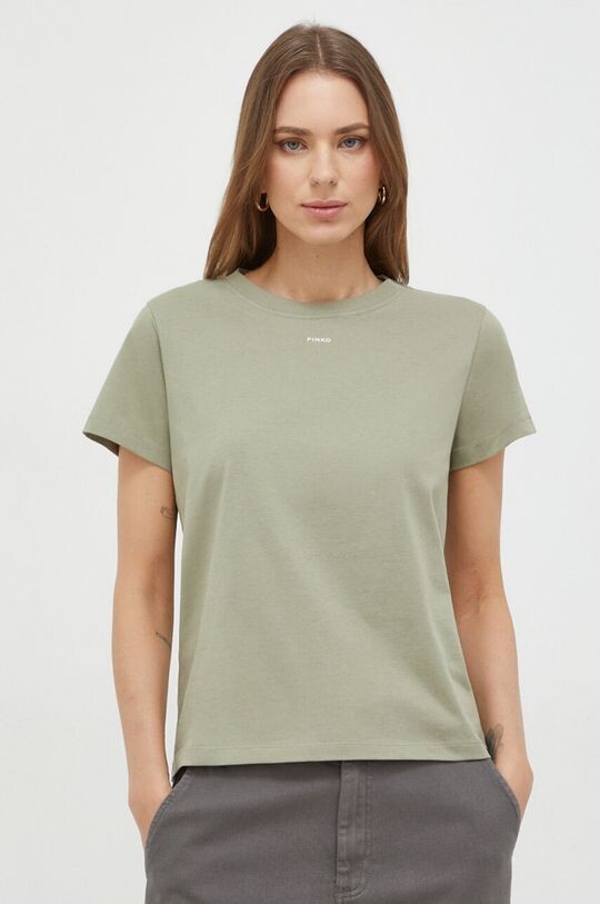 

Хлопковая футболка Pinko, зеленый