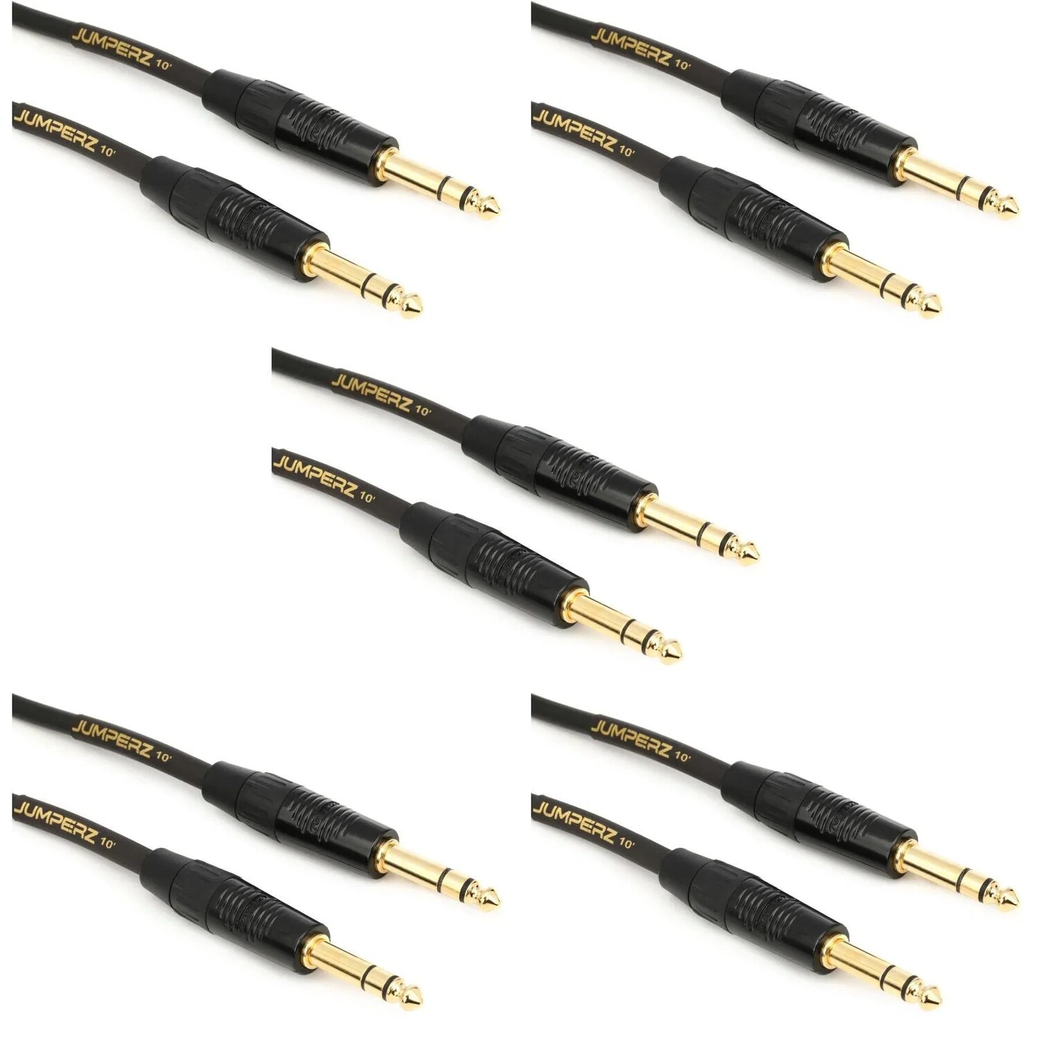 

Кабель JUMPERZ JG2TRS-10 Gold TRS — 10 футов (5 шт.)