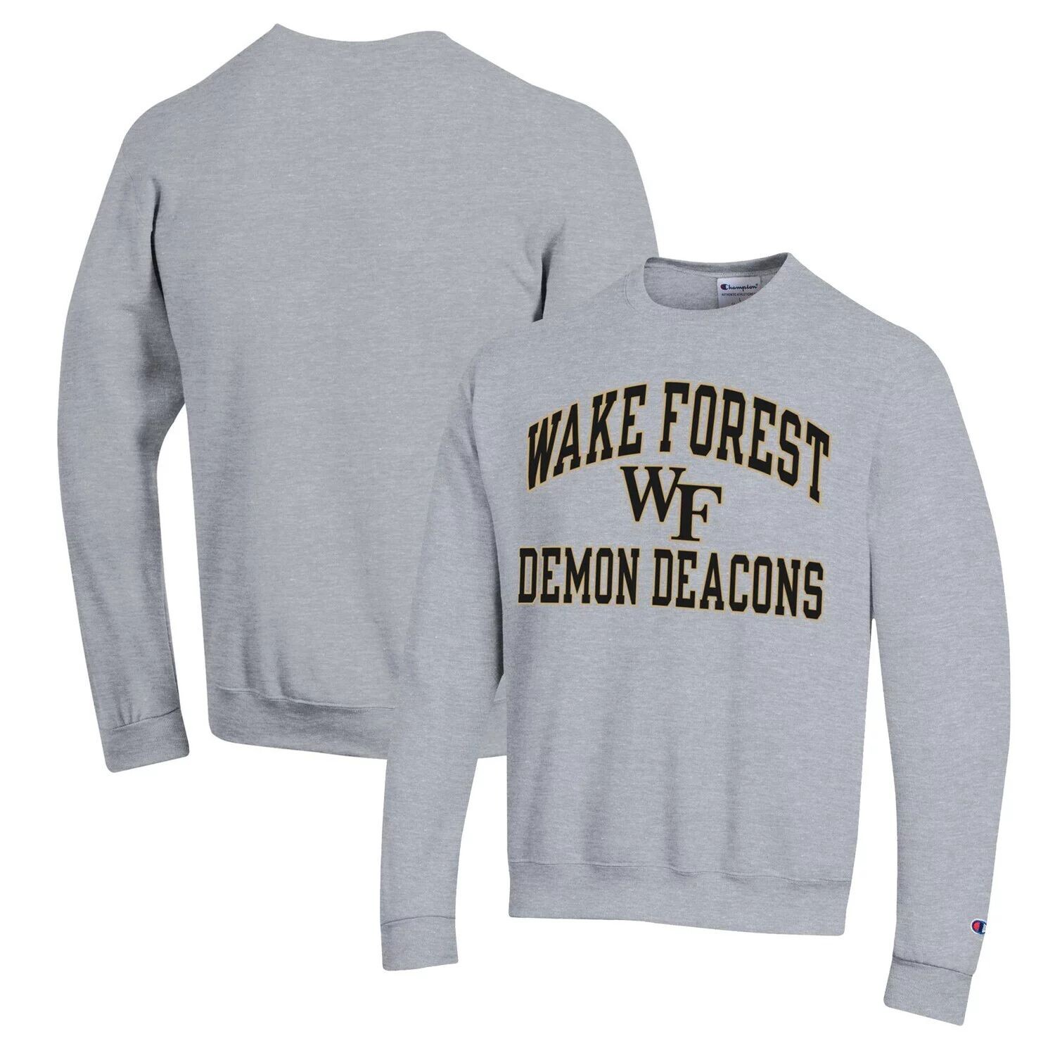 

Мужской пуловер с высоким мотором Heather Grey Wake Forest Demon Deacons Champion