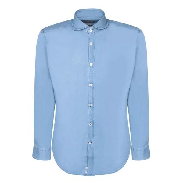

Футболка cotton denim shirt Canali, синий